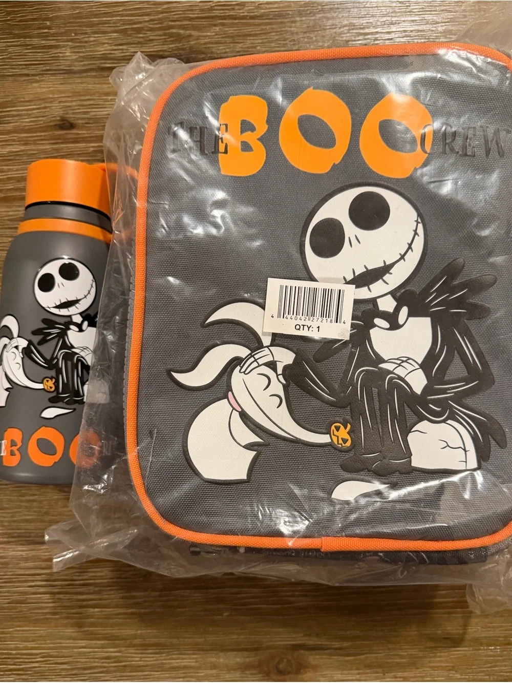 The Boo Crew Jack Skellington Lunch Bag & Water Bottle - Gray & Orange